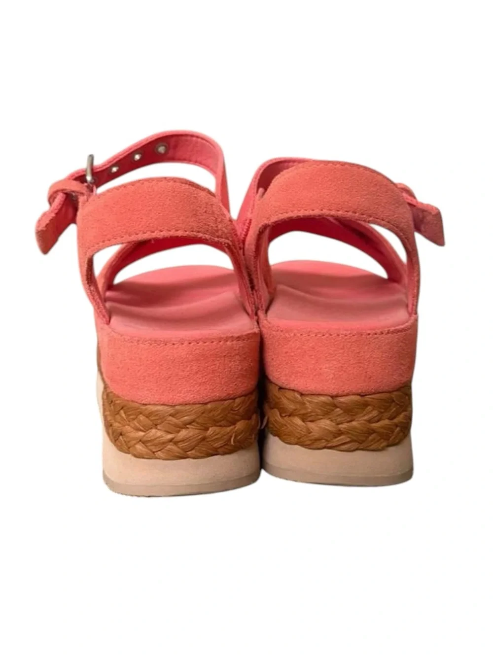 Ugg Aubrey Ankle Strap Platform Comfort Sandals Coral 9.5 Retro Boho Resort Chic